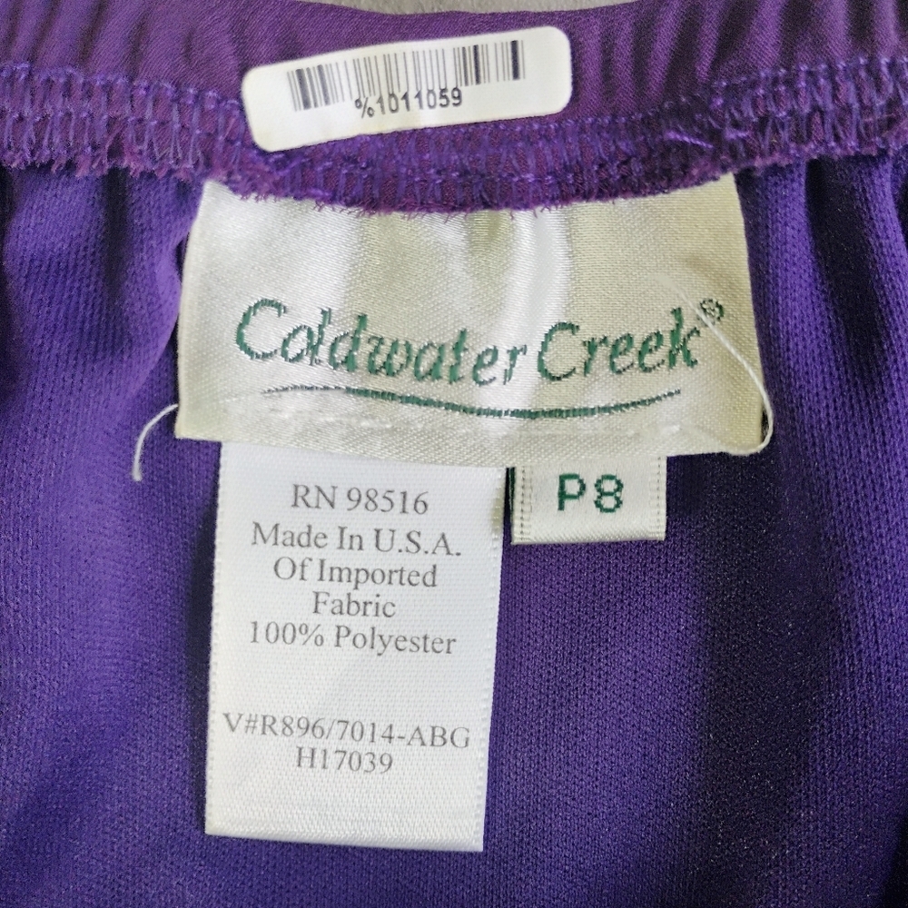 Coldwater Creek Y2K Tiered Skirt Womens 8 Purple Floral Asymmetric‎ Festival - Picture 5 of 9